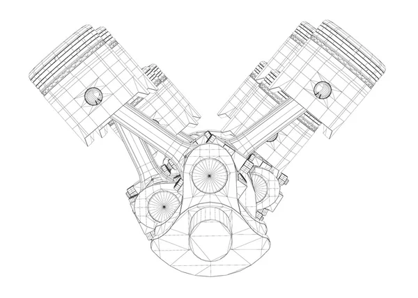 Kolben, V8-Motor — Stockfoto