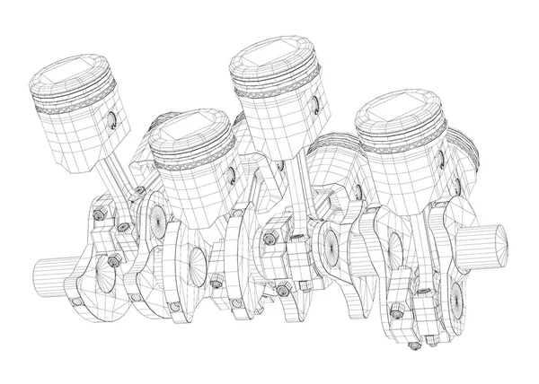 Písty, motor V8 — Stock fotografie