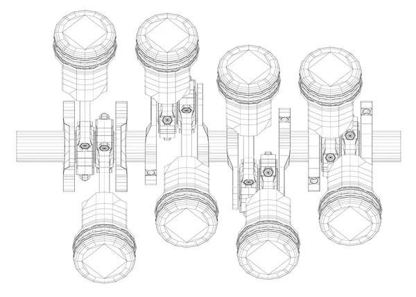 Kolben, V8-Motor — Stockfoto