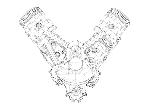 Поршни, двигатель V8 — стоковое фото