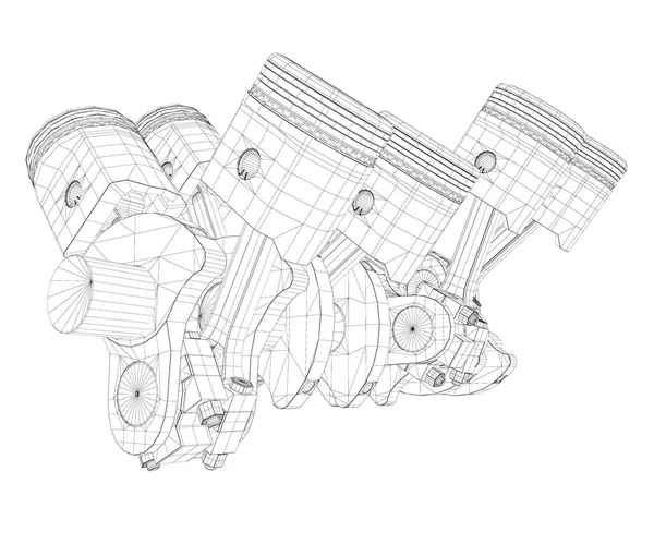 Písty, motor V8 — Stock fotografie