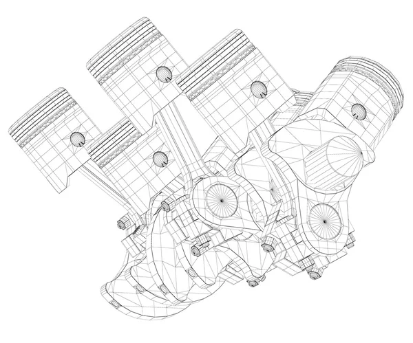 Kolvar, V8-motor — Stockfoto