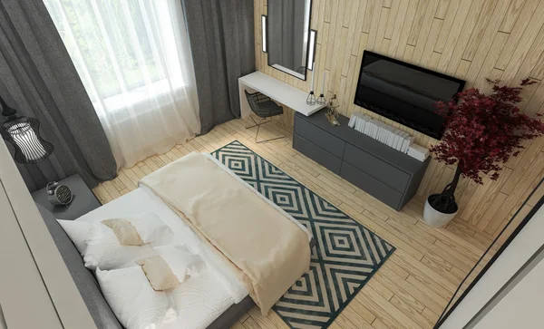 Modern yatak odası intereer — Stok fotoğraf