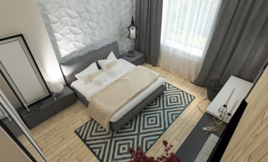 modern yatak odası iç