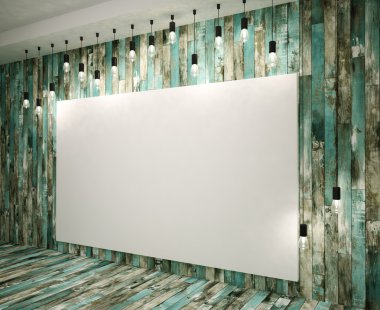 Loft tarzı odasında posteri