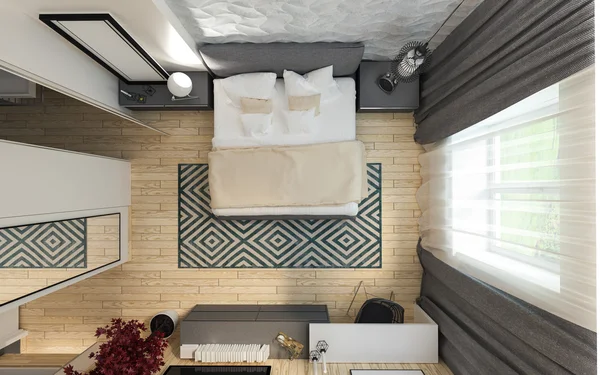 Dormitorio moderno loft interior — Foto de Stock