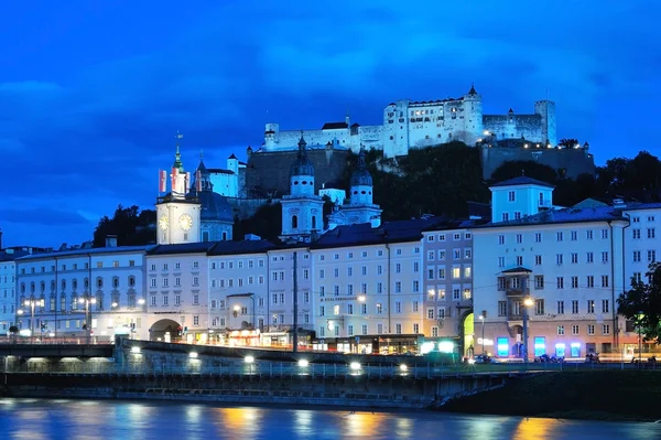 Wieczorem salzburg, austria — Zdjęcie stockowe