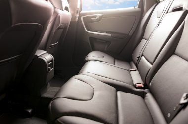 Car interior black leather clipart