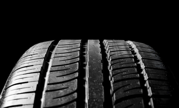 Car tire close-up