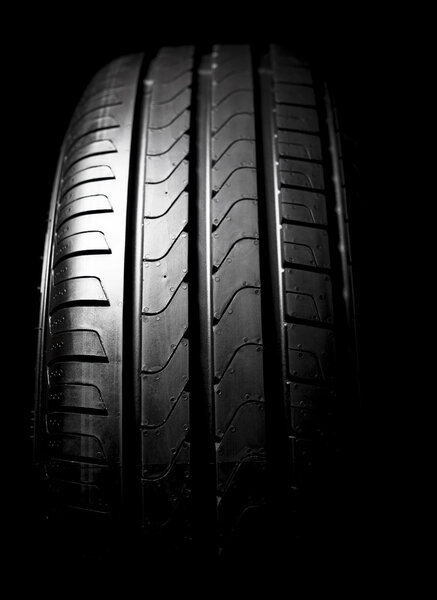 Car tires close-up 