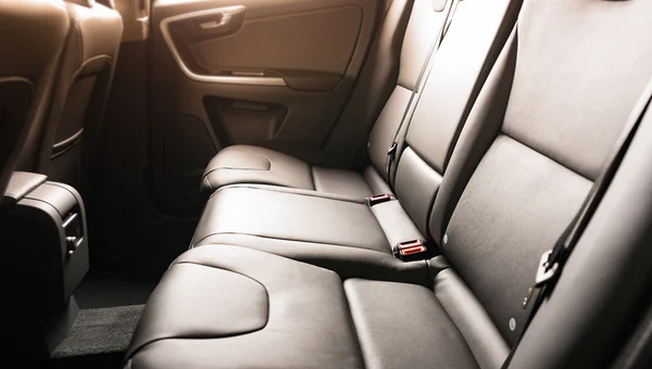 Car interior black leather — Stock Photo, Image