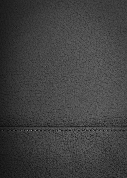 Black natural leather background — Stock Photo, Image