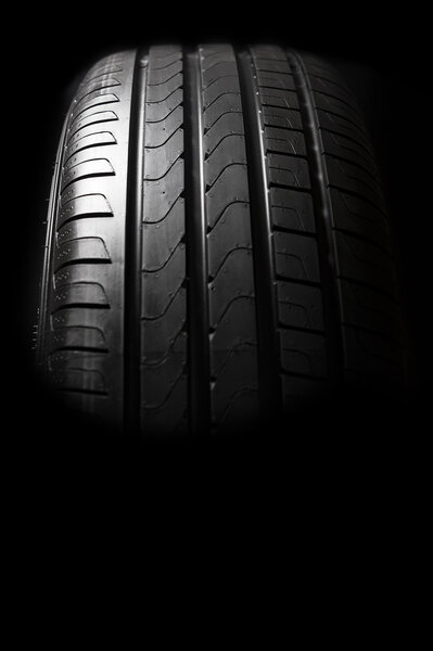 Car tires close-up