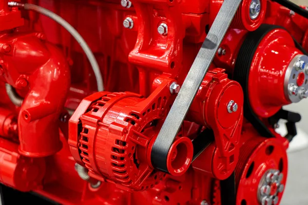 Nuevo Primer Plano Rojo Del Motor Combustión Interna — Foto de Stock