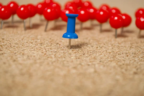 Cork board  with colorful pins — Stock Photo, Image