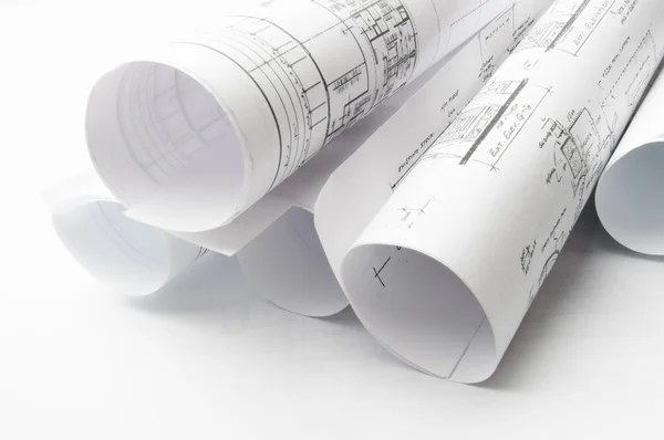 Construction planning drawings — Stock Photo, Image