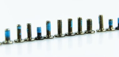 Abstract Shot Of Computer Screws On  Background