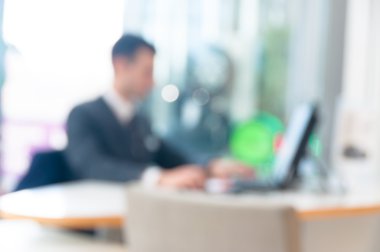 bulanık office arka plan, bilgisayar ofis çalışanı