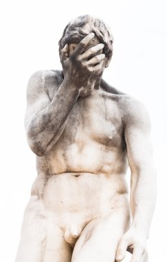 Male nude in sculpture clipart