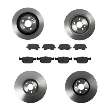 Brake disc and pads isolated  clipart