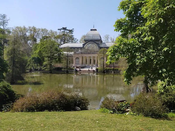 Glaspalast Buen Retiro Park Auf Spanisch Palacio Cristal Parque Del Stockfoto