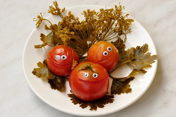 Lachende tomaten. — Stockfoto