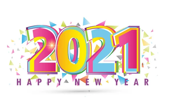 Bonne Année 2021 Carte Postale Invitation Mignonne Nouveau 2021 Label — Image vectorielle
