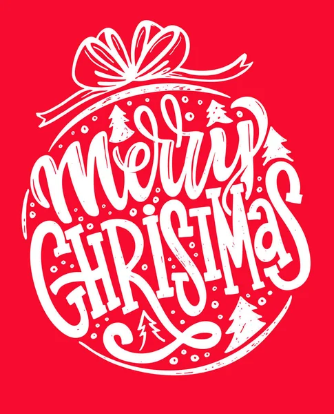 Feliz Natal Feliz Ano Novo Bonito Mão Desenhada Doodle Lettering — Vetor de Stock