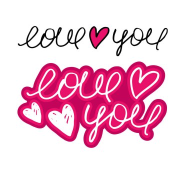 Sevimli harfler, seni seviyorum. Sevgililer Günün kutlu olsun. Ben de seni. Aşkla ilgili etiket.