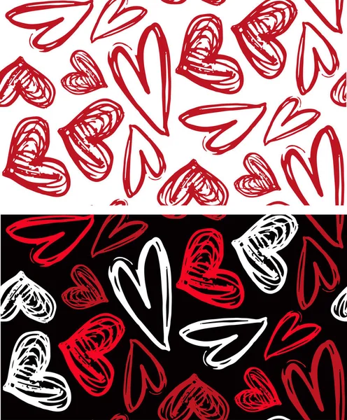 Χαριτωμένο Χέρι Ζωγραφισμένα Doodle Φόντο Αγάπη Μοτίβο Καρδιά Αγαπώ Ημέρα — Διανυσματικό Αρχείο