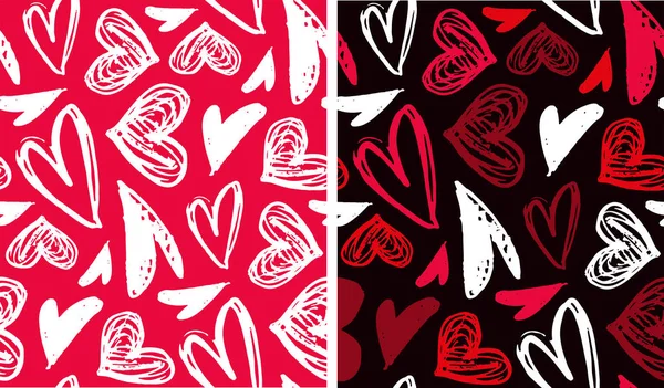 Mignon Dessin Main Fond Motif Amour Doodle Avec Coeur Aime — Image vectorielle