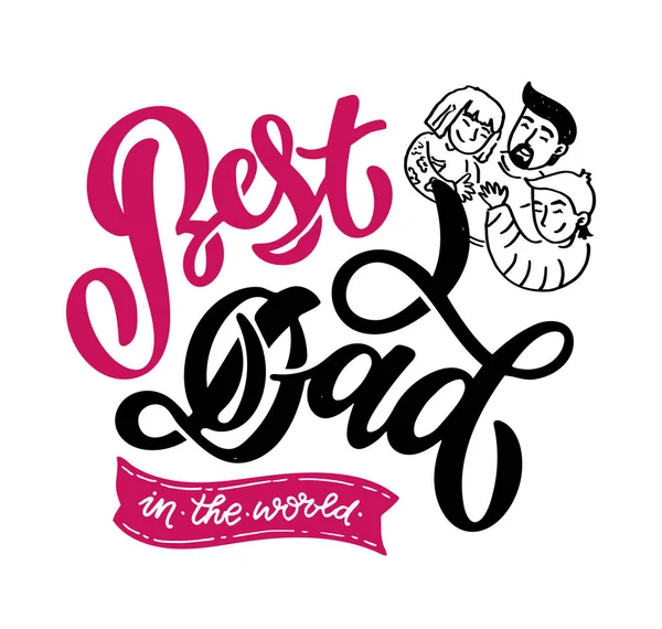 Happy Fathers Day Bokstäver Typografi För Vykort Kort Inbjudan Gratulationskort — Stock vektor