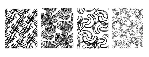 Creative doodle art seamless pattern with different shapes and textures. Collage. Vector