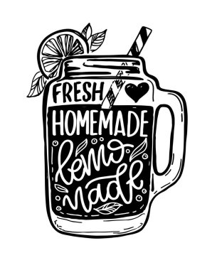 Limonata hakkında el yazısıyla yazılmış bir alıntı. Tipografik menü tasarımı. Restoran için poster ya da baskı şablonu. Komik bir kavram. Vektör illüstrasyonu