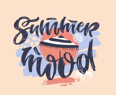 Yaz havası - Güzel harflerle etiketleme sanatı. Poster, pankart, tişört tasarımı.