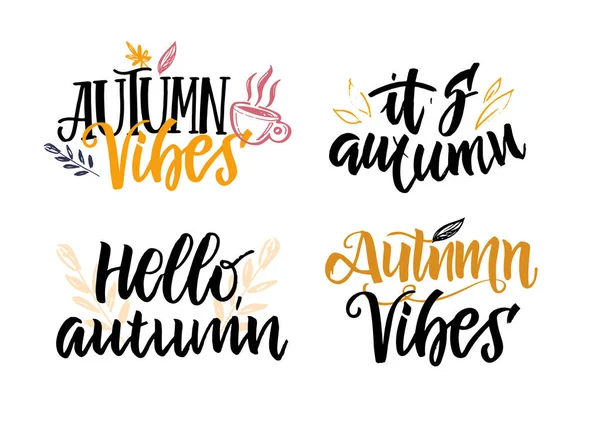 Des Choses Automne Douillettes Automne Est Des Vibrations Automne Jolie — Image vectorielle