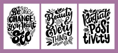 Motivasyon el çizimi, hayat hakkında karalama posteri. Poster, pankart, tişört tasarımı.