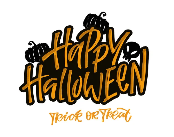 Boldog Halloween Aranyos Kézzel Rajzolt Firka Felirat Halloween Party Csokit — Stock Vector