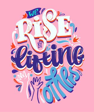 Cute lettering hand drawn poster about life. Lettering motivation art banner. T-shirt design lettering.  clipart