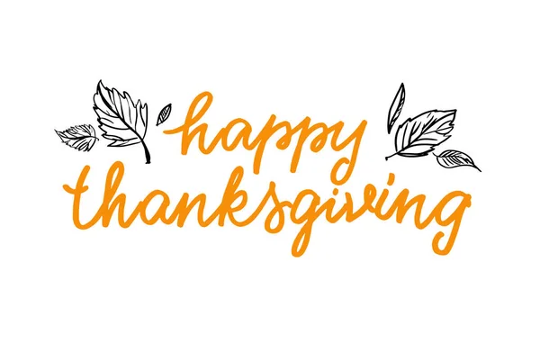 Mão Desenhado Thanksgiving Lettering Typography Poster Texto Celebração Feliz Dia — Vetor de Stock