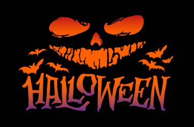 Cadılar Bayramı el yazısı karalama yazısı alıntısı. Tişört tasarımı, kupa baskısı, çanta baskısı, kıyafet modası. % 100 elle çizilmiş vektör resmi.