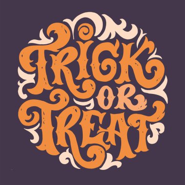 Cadılar Bayramı el yazısı karalama yazısı alıntısı. Tişört tasarımı, kupa baskısı, çanta baskısı, kıyafet modası. % 100 elle çizilmiş vektör resmi.