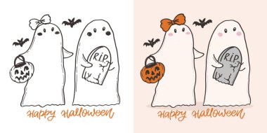 Cadılar Bayramı el yazısı karalama yazısı alıntısı. Tişört tasarımı, kupa baskısı, çanta baskısı, kıyafet modası. % 100 elle çizilmiş vektör resmi.