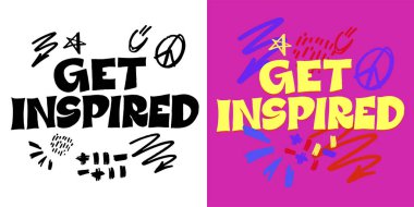 Güzel el çizimi karalama alıntısı. Tişört tasarımı, kupa baskısı, çanta baskısı, kıyafet modası. % 100 elle çizilmiş vektör resmi.