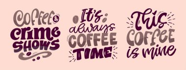 Kahve hakkında el çizimi karalamalar. Tişört tasarımı, kupa baskısı, çanta baskısı, kıyafet modası. % 100 elle çizilmiş vektör resmi.