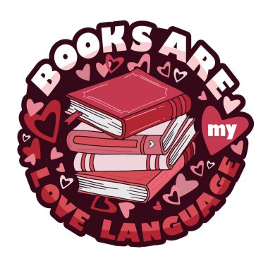 Kitaplar benim aşk dilimdir - el çizimi harf sanatı.