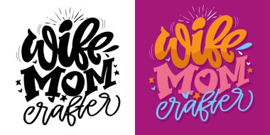 Craft 'la ilgili komik el karalama harfleri. Tişört tasarımı, kupa baskısı, çanta baskısı, kıyafet modası. % 100 elle çizilmiş vektör resmi.