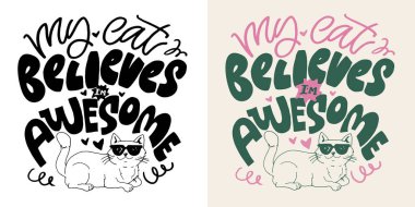 Evcil hayvan severlerle ilgili komik el karalamaları. Tişört tasarımı, kupa baskısı, çanta baskısı, kıyafet modası. % 100 elle çizilmiş vektör resmi.