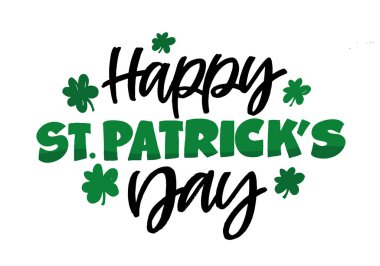 Aziz Patrick Günü - güzel el yazısı çizimi sanat. Tişört tasarımı, sabıka izi, çanta izi. Şanslı Sharm.