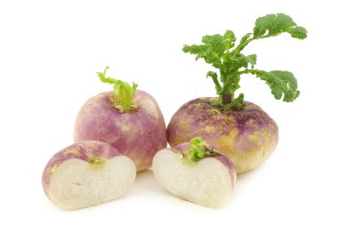Taze hasat bahar şalgam (Brassica rapa)